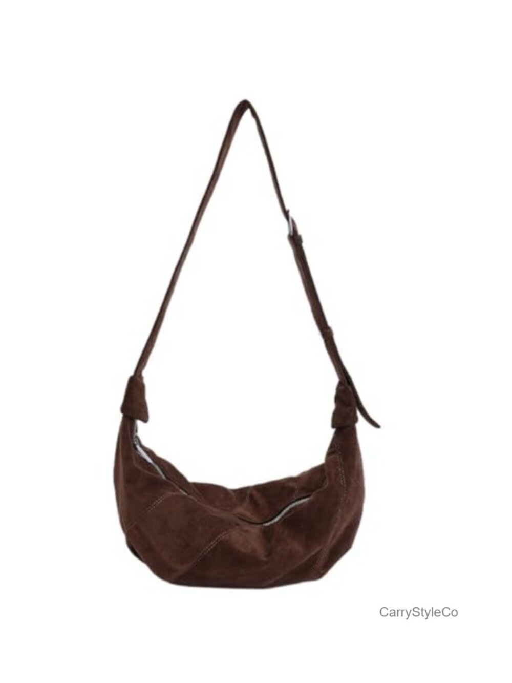 Suede Crescent Crossbody Bag Slouchy Hobo Dumpling Sling Shoulder Purse